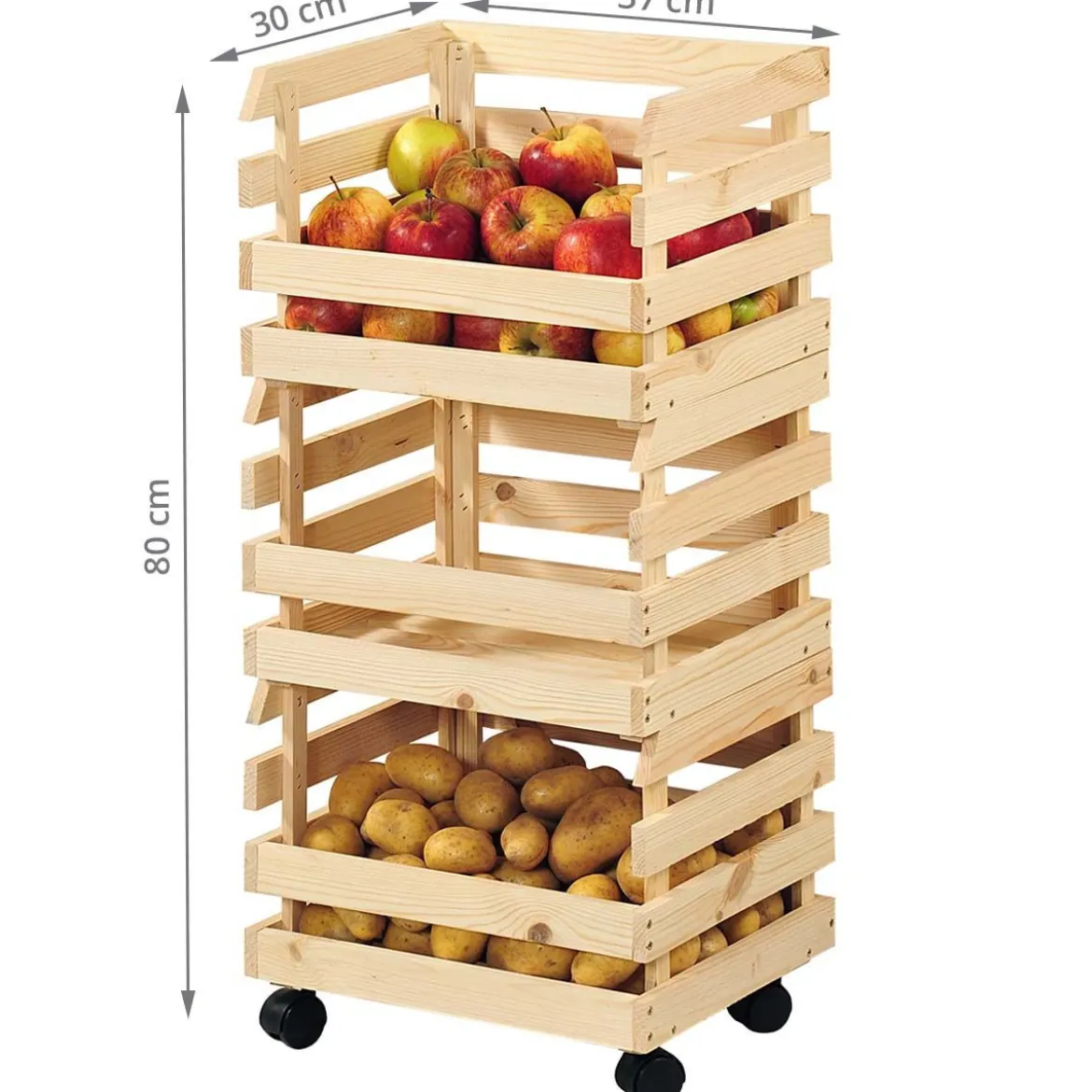3 cagettes sur roulettes