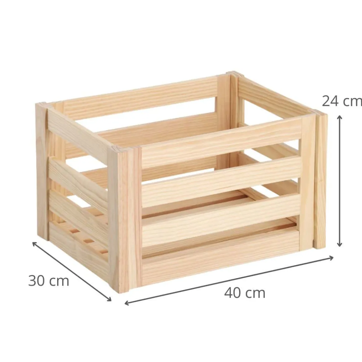 Caisse de rangement démontable en pin (L)