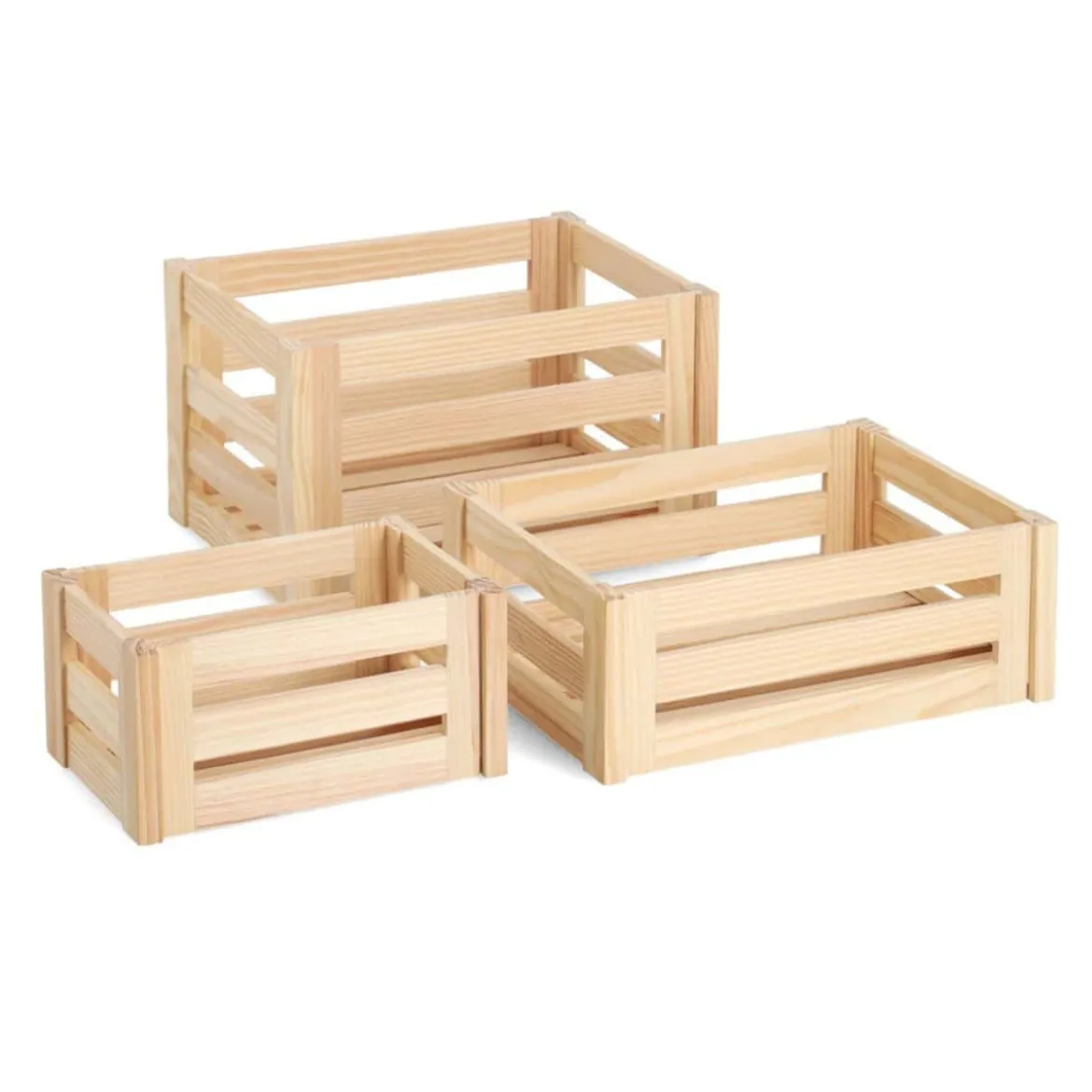 Caisse de rangement démontable en pin (L)