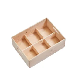 Caisse de rangement en bois à compartiments taille M