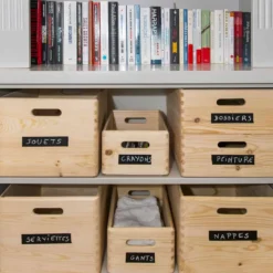 Caisse de rangement en bois. Taille L