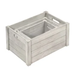 Caisse en bois vieilli. M