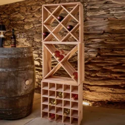 Casier à vin en pin avec 12 compartiments