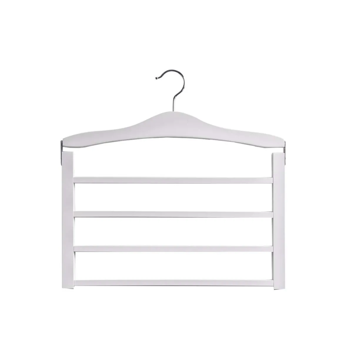 Cintre en bois blanc pour 4 pantalons