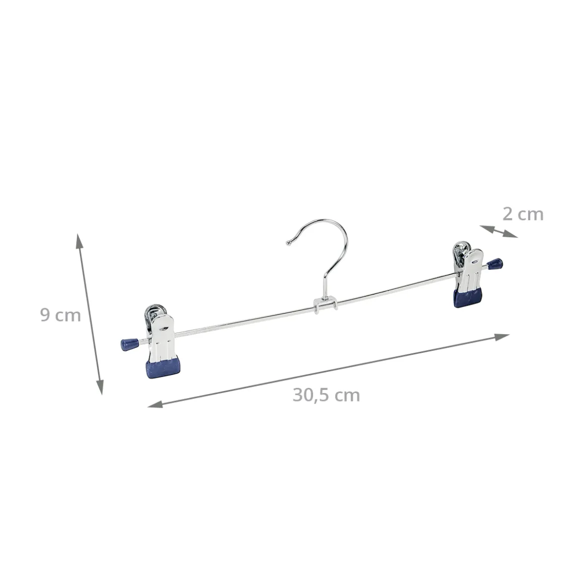 2 cintres métalliques à pinces de 30cm