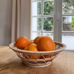 Corbeille à fruits en rotin tressé