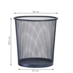 Corbeille à papier en maille métallique noire
