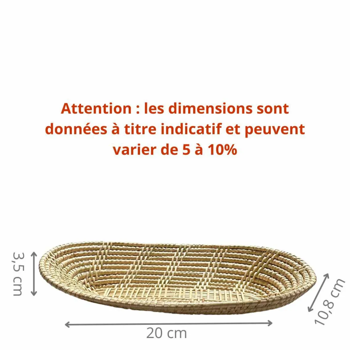 Corbeille rectangulaire en rotin tressé
