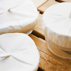 3 couvercles alimentaires en coton bio S