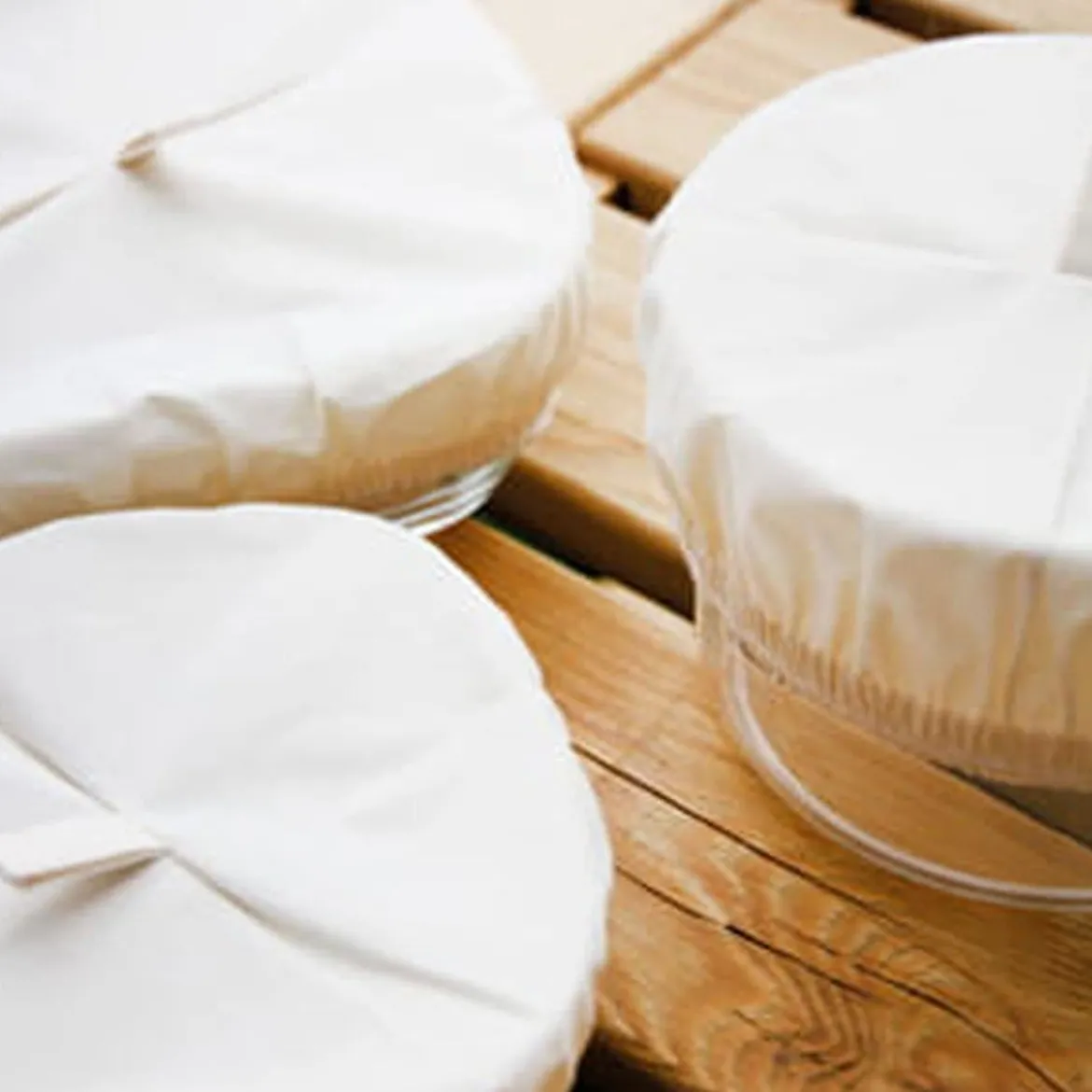 3 couvercles alimentaires en coton bio S