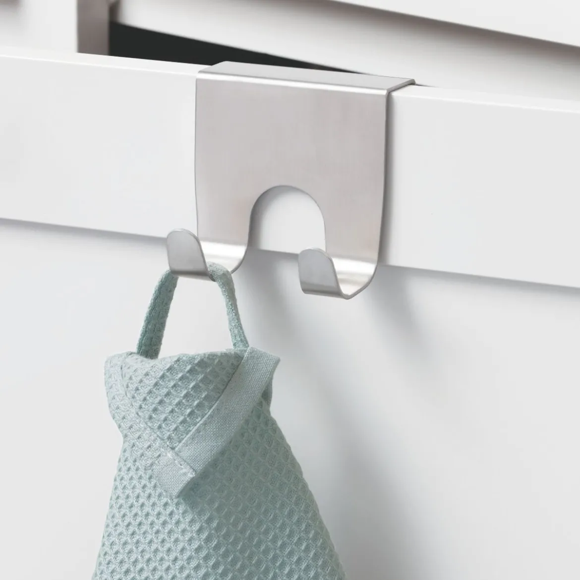 Crochet double en inox pour porte