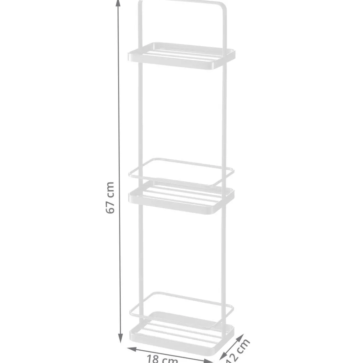 Etagère de salle de bain étroite sur pied