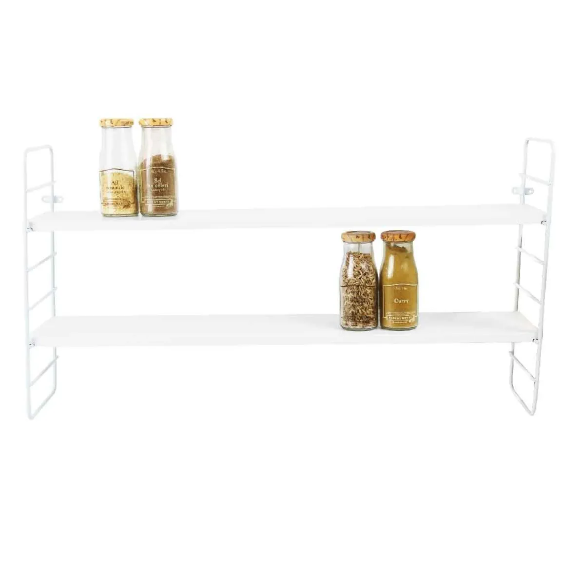 Etagère murale blanche à 2 niveaux