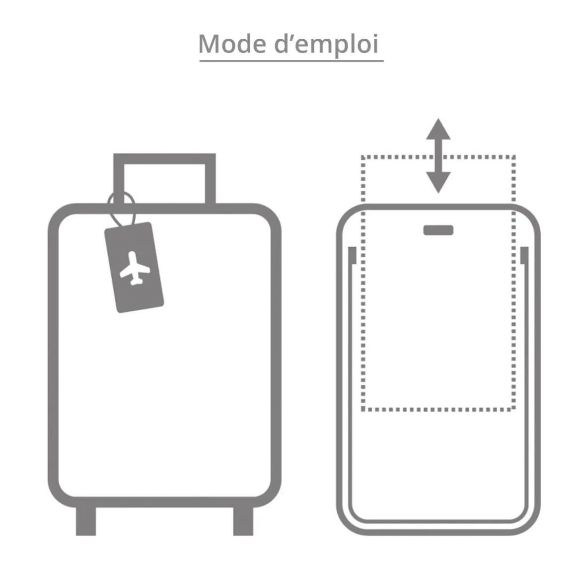 Etiquette de bagage rectangulaire en plastique turquoise