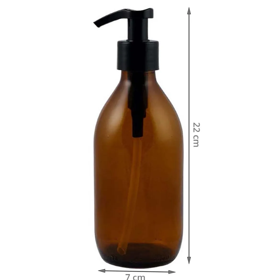 Flacon en verre ambré avec pompe 500 ml