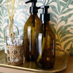 Flacon en verre ambré avec pompe 300 ml