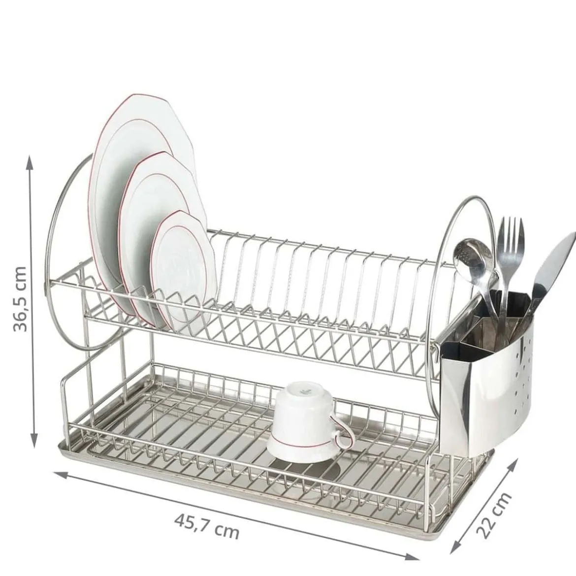Égouttoir à vaisselle à 2 niveaux