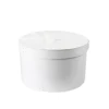 Grande boîte à chapeau blanche avec ruban blanc (L)