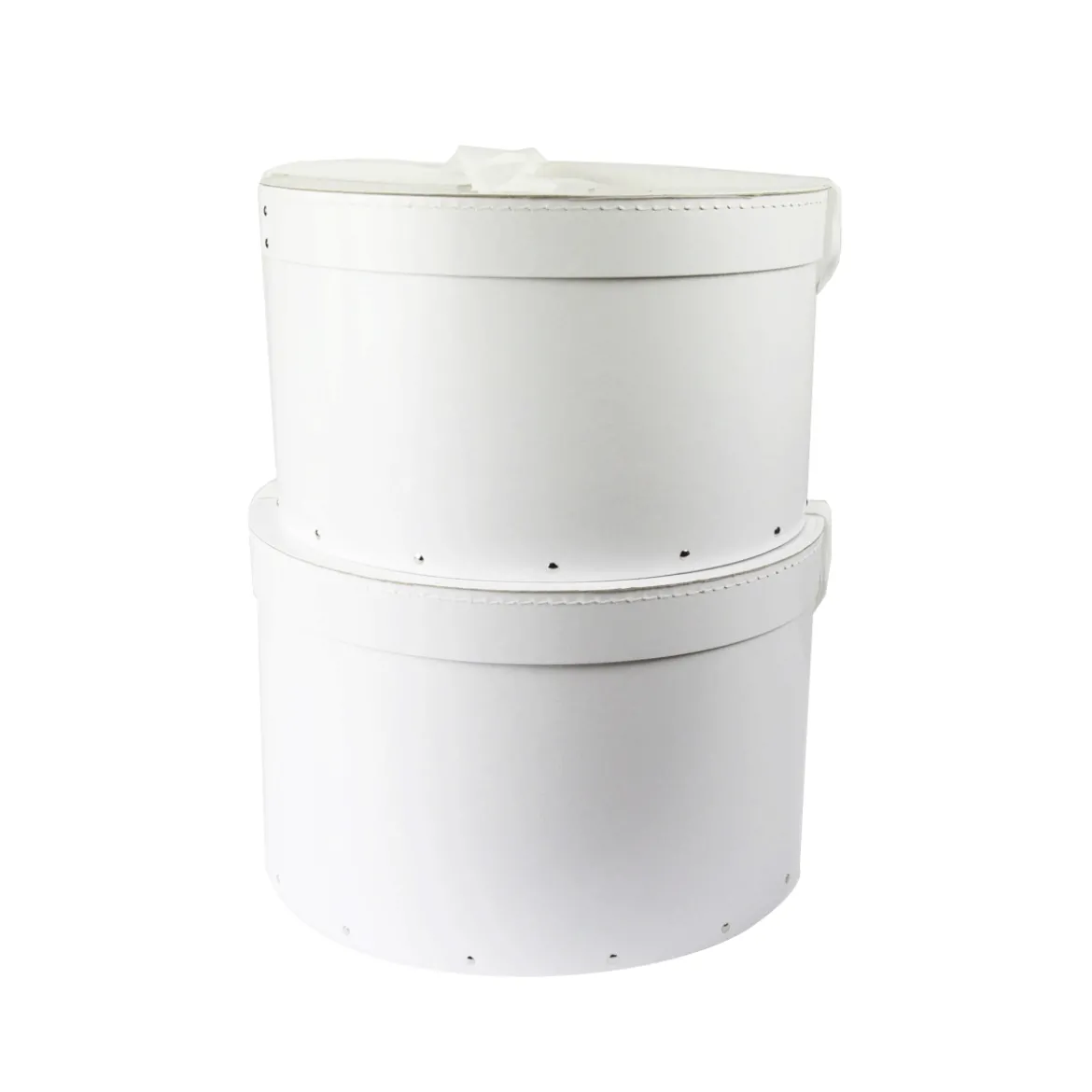 Grande boîte à chapeau blanche avec ruban blanc (L)