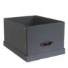Grande boîte de rangement en carton gris anthracite