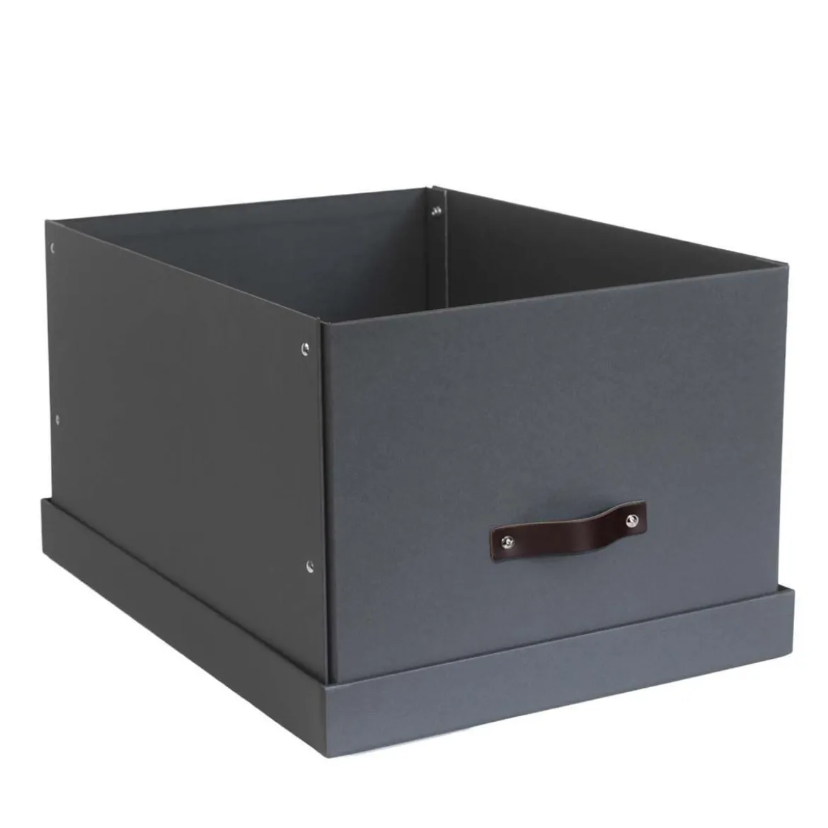Grande boîte de rangement en carton gris anthracite