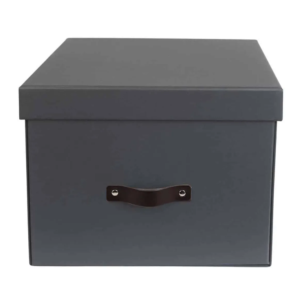 Grande boîte de rangement en carton gris anthracite