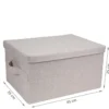 Grande boîte de rangement en tissu beige L
