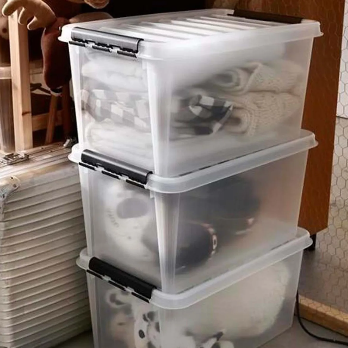 Grande boîte de rangement transparente 47 litres
