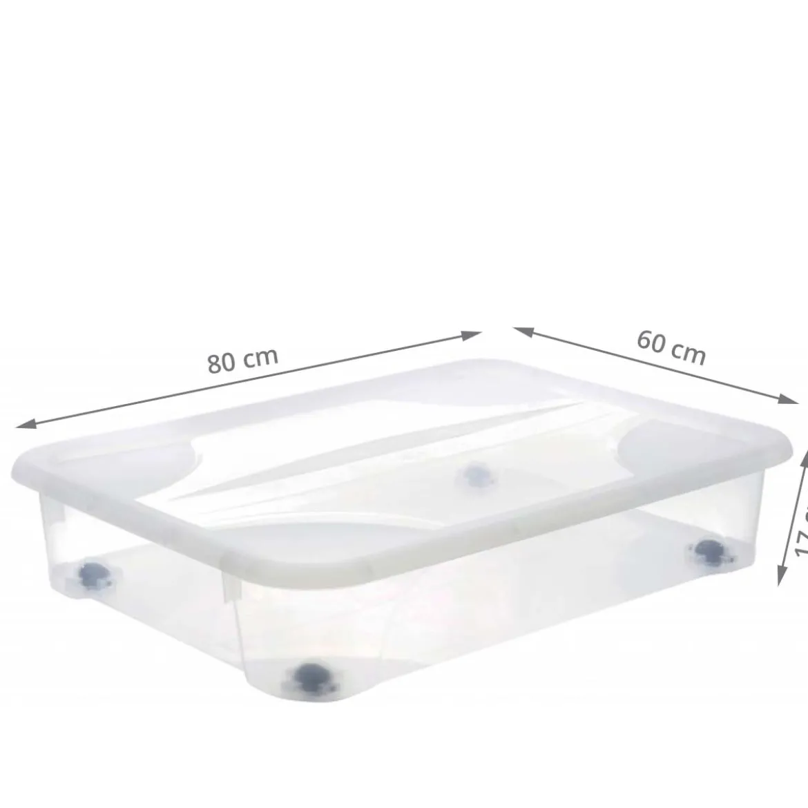 Grande boîte sous le lit à roulettes 60 litres