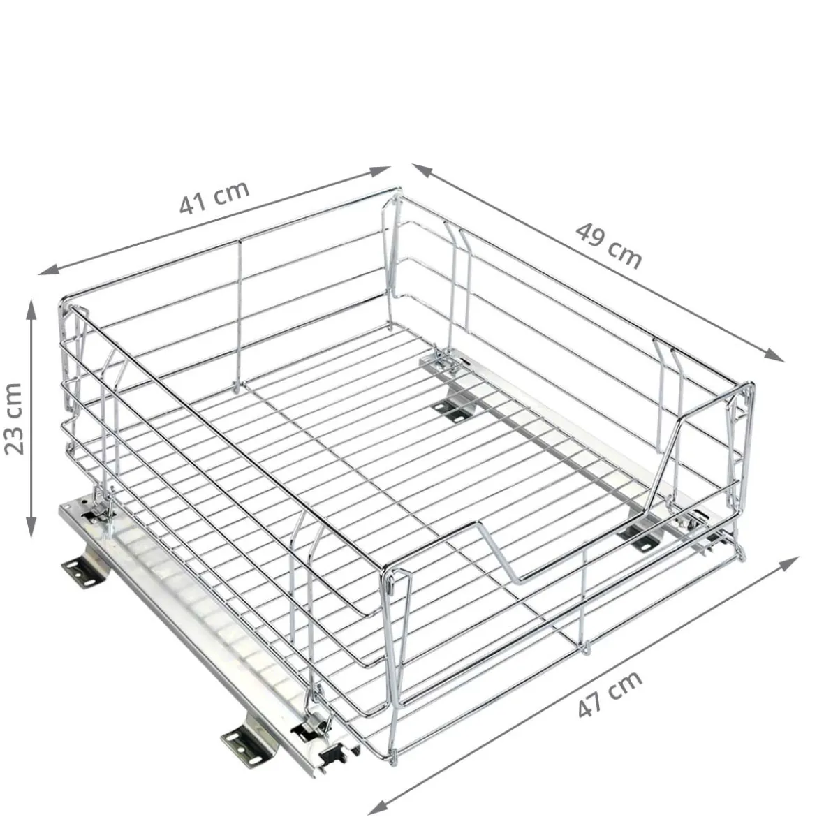 Grand panier coulissant pour placard de cuisine