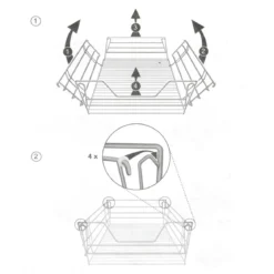 Grand panier coulissant pour placard de cuisine