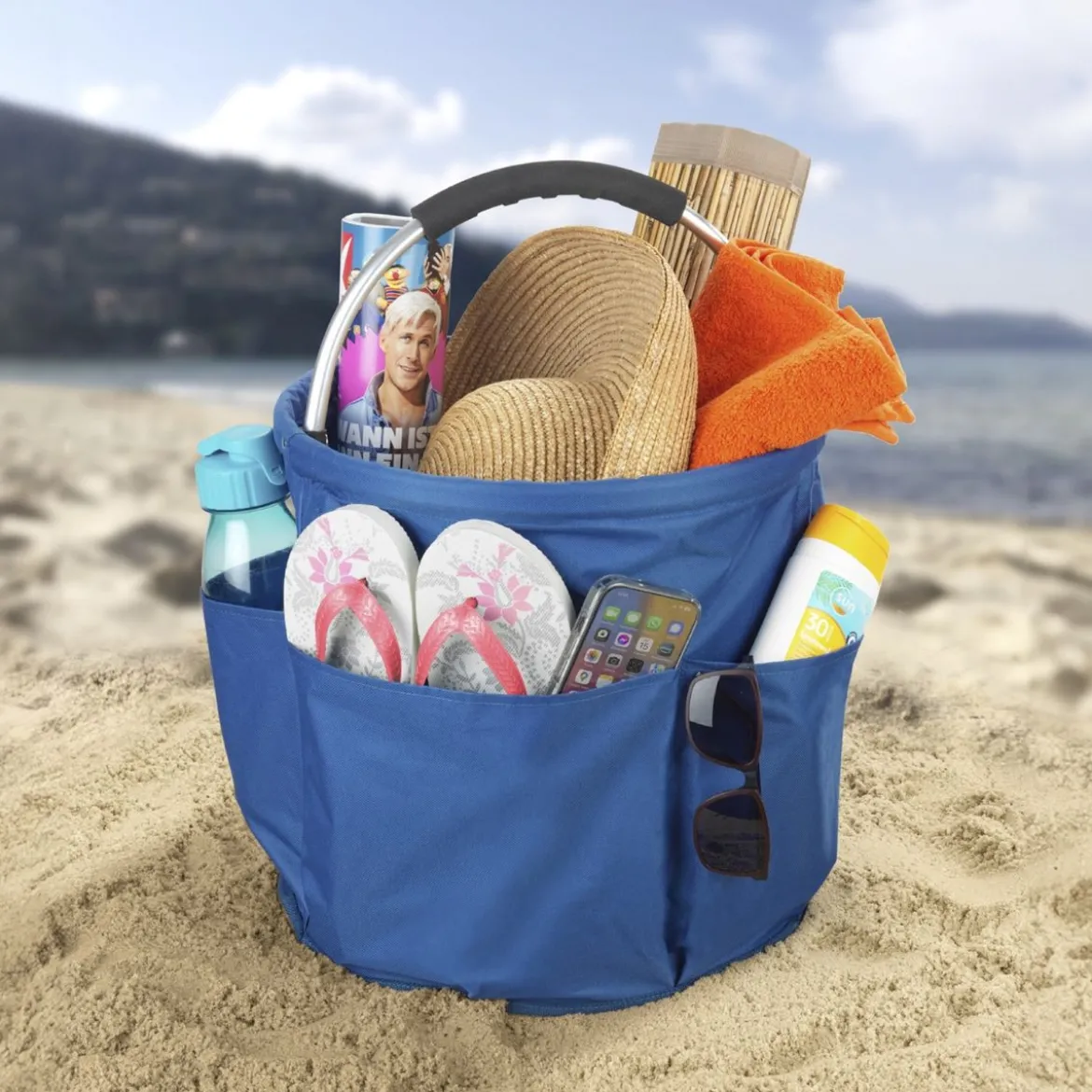 Grand panier en tissu pour produits d'entretien