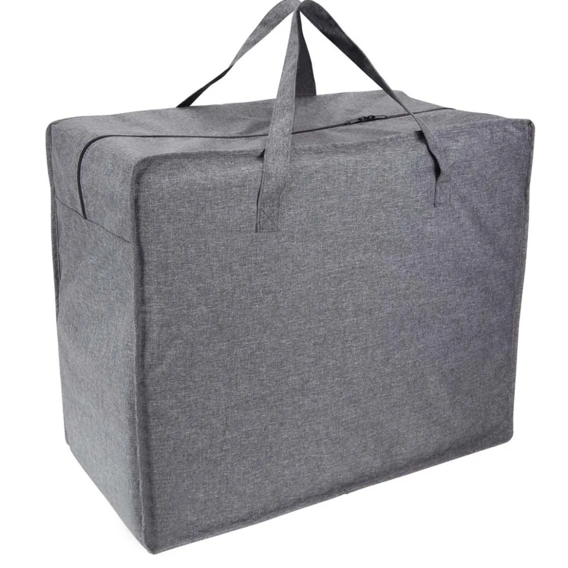 Grand sac de rangement en tissu gris chiné