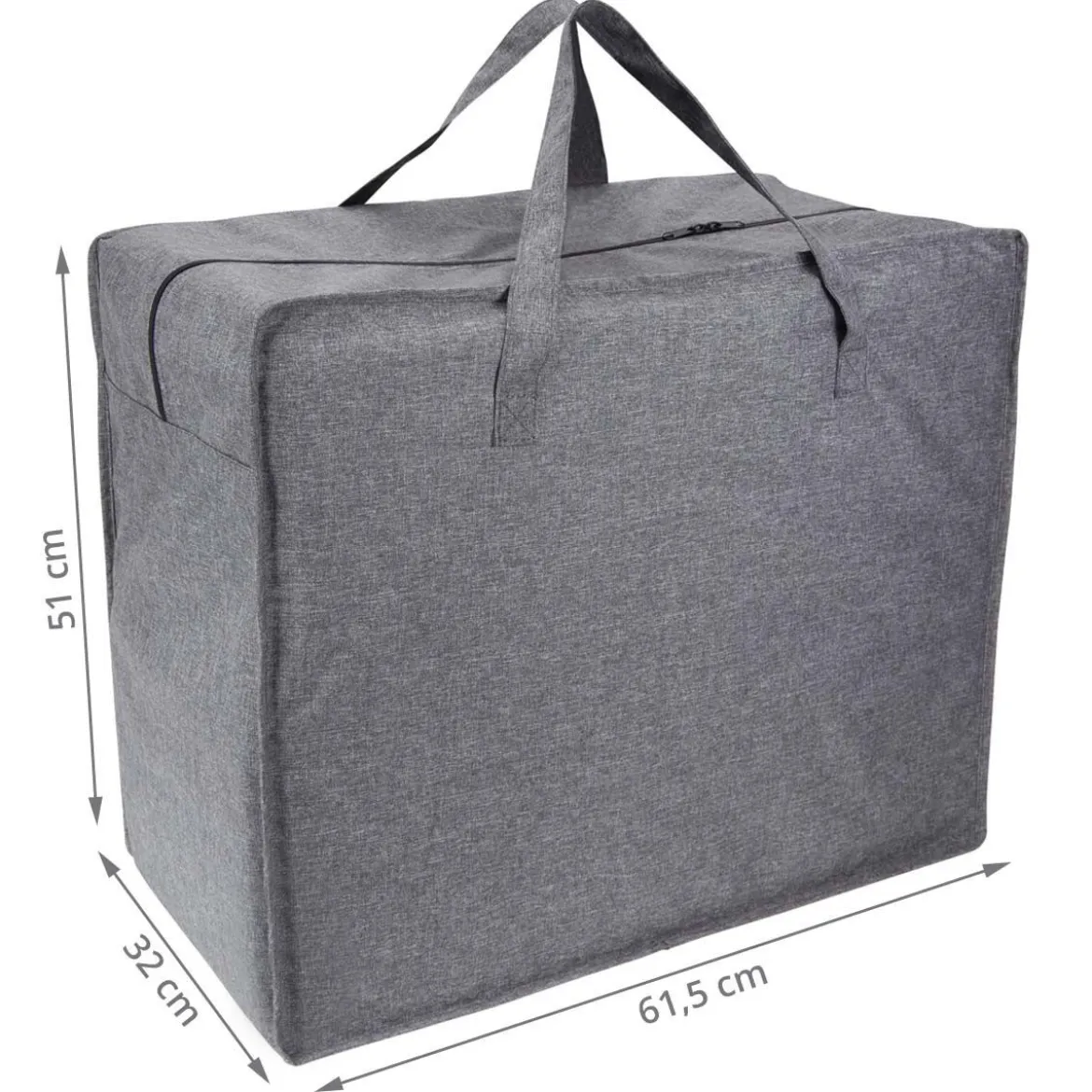 Grand sac de rangement en tissu gris chiné