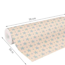 Gros rouleau de papier cadeau 50 mètres kraft à étoiles