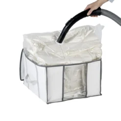 Housse de rangement sous vide blanche avec sangles (taille S)