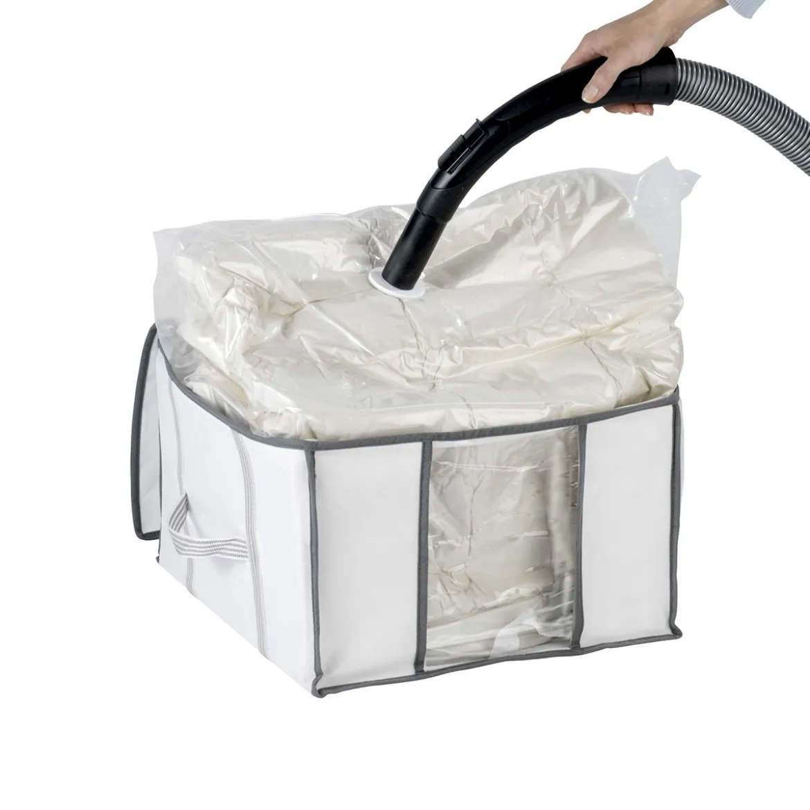 Housse de rangement sous vide blanche avec sangles (taille S)