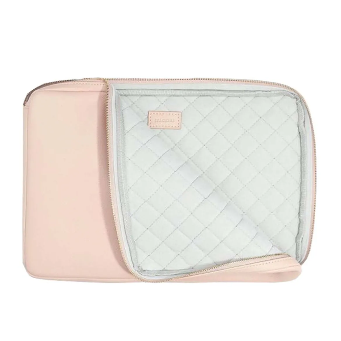 Housse pour ordinateur 15 pouces en simili cuir rose poudré