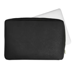 Housse pour ordinateur 15 pouces en simili cuir noir