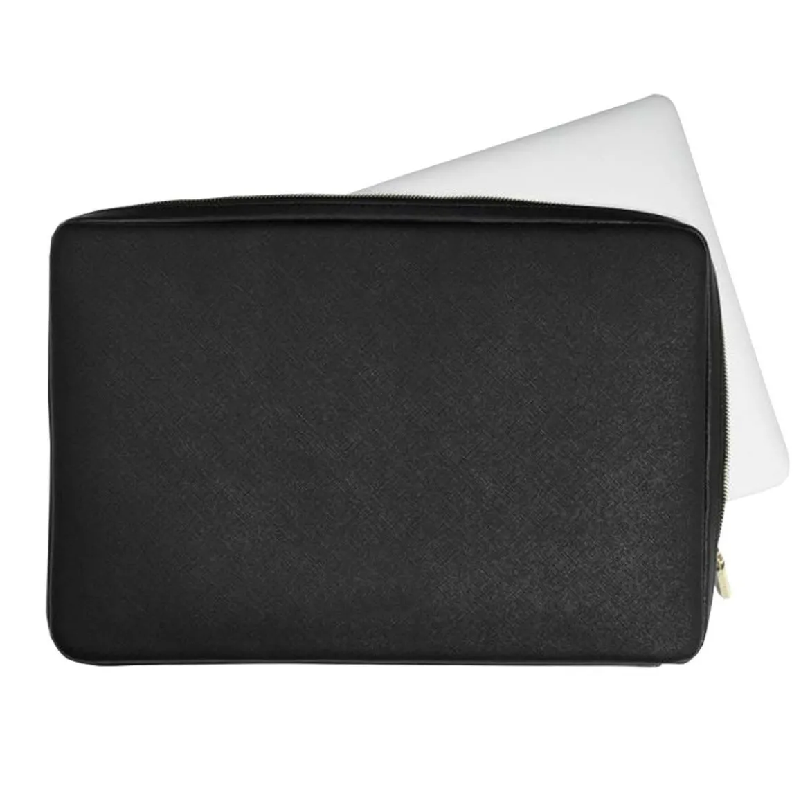 Housse pour ordinateur 15 pouces en simili cuir noir