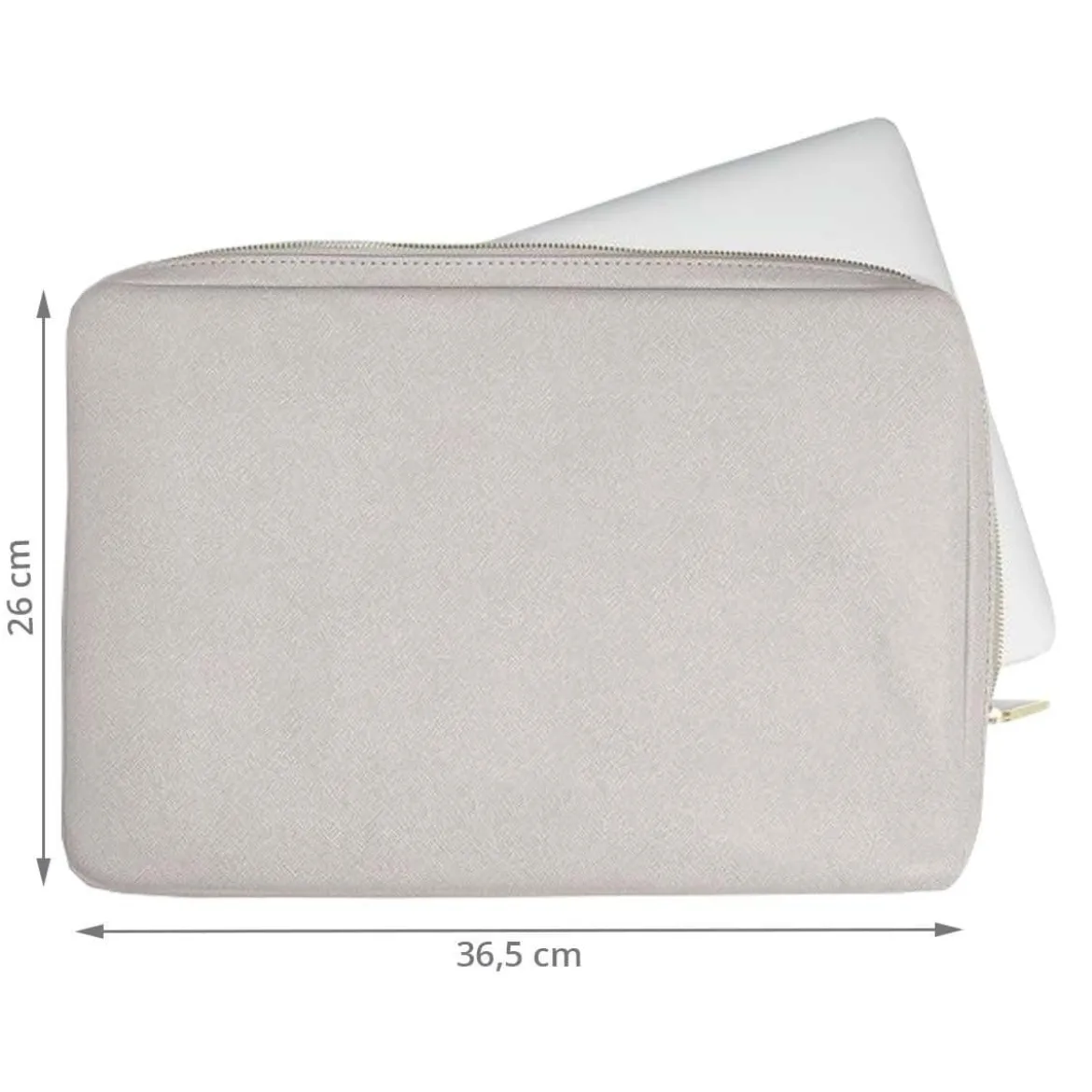 Housse pour ordinateur 15 pouces en simili cuir gris clair