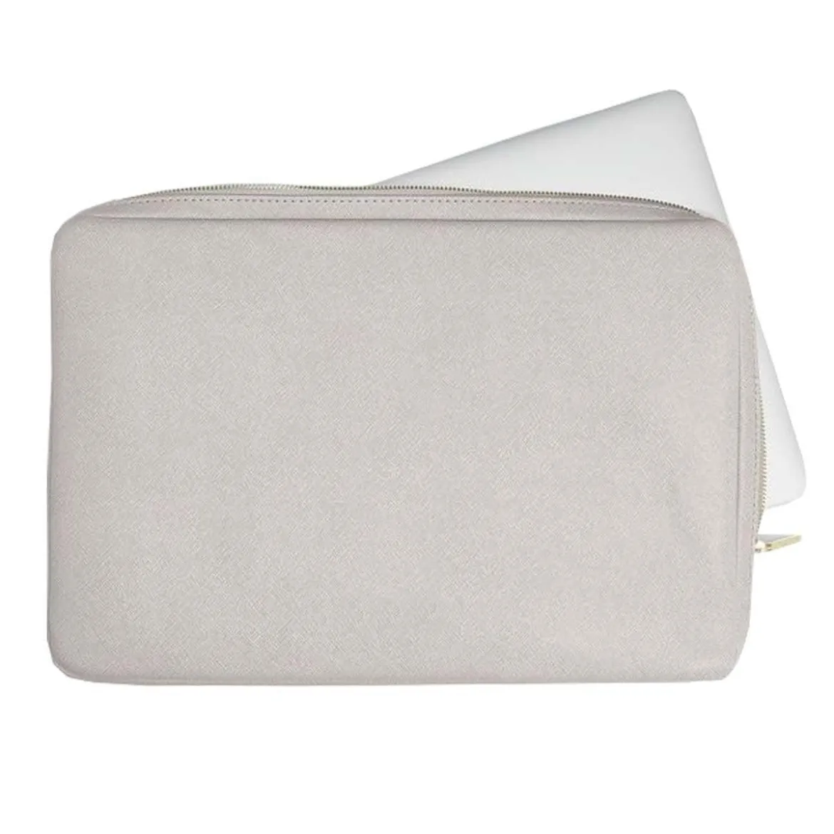 Housse pour ordinateur 15 pouces en simili cuir gris clair