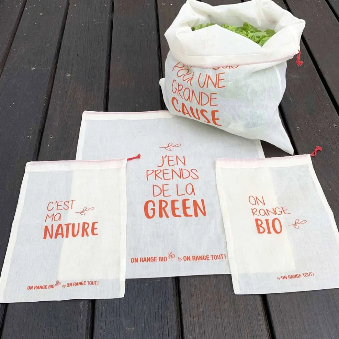 Lot de 4 sacs à vrac bio et originaux
