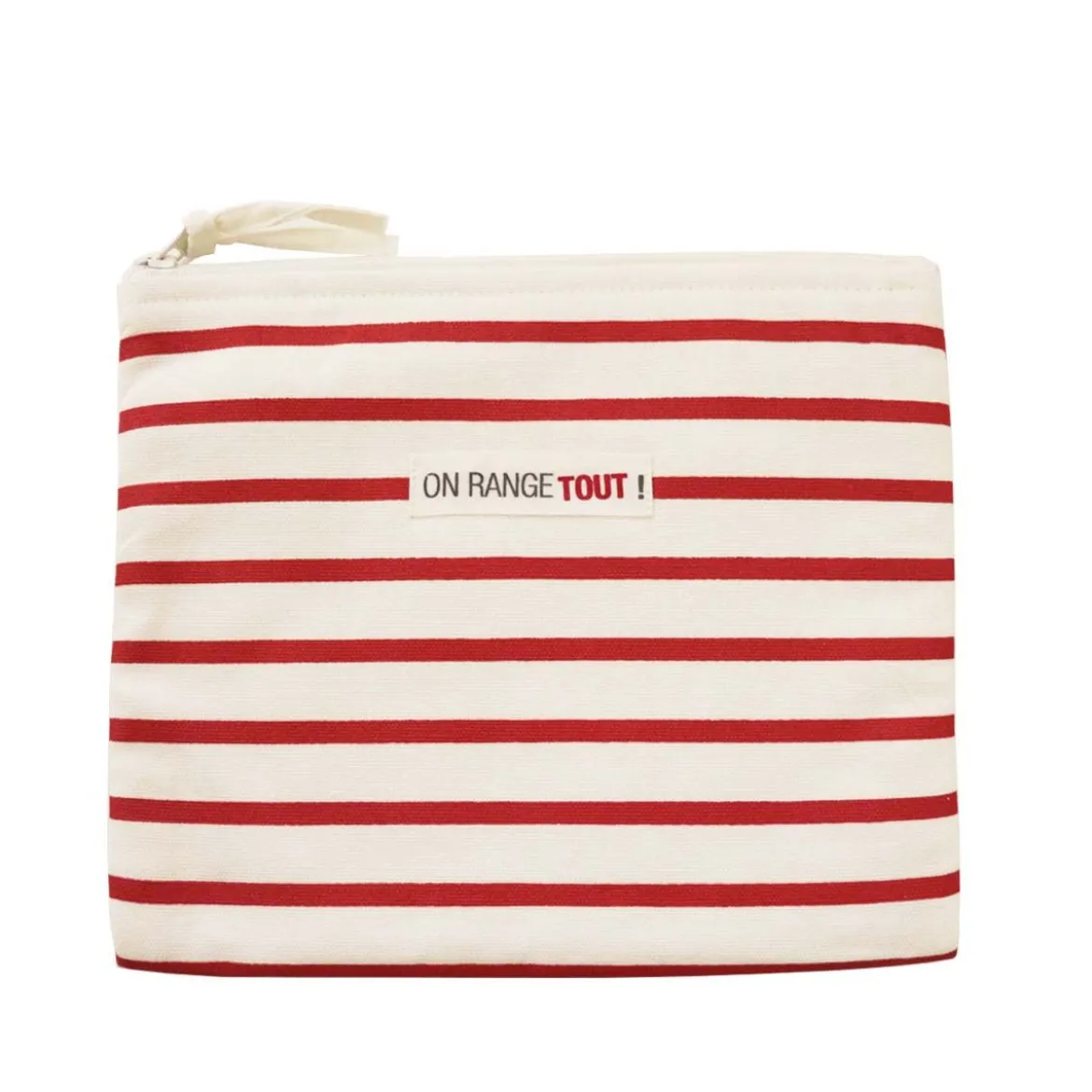 Maxi pochette rayée rouge et blanc