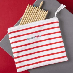 Maxi pochette rayée rouge et blanc