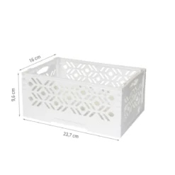Mini Cagette en plastique blanc empilable et pliable