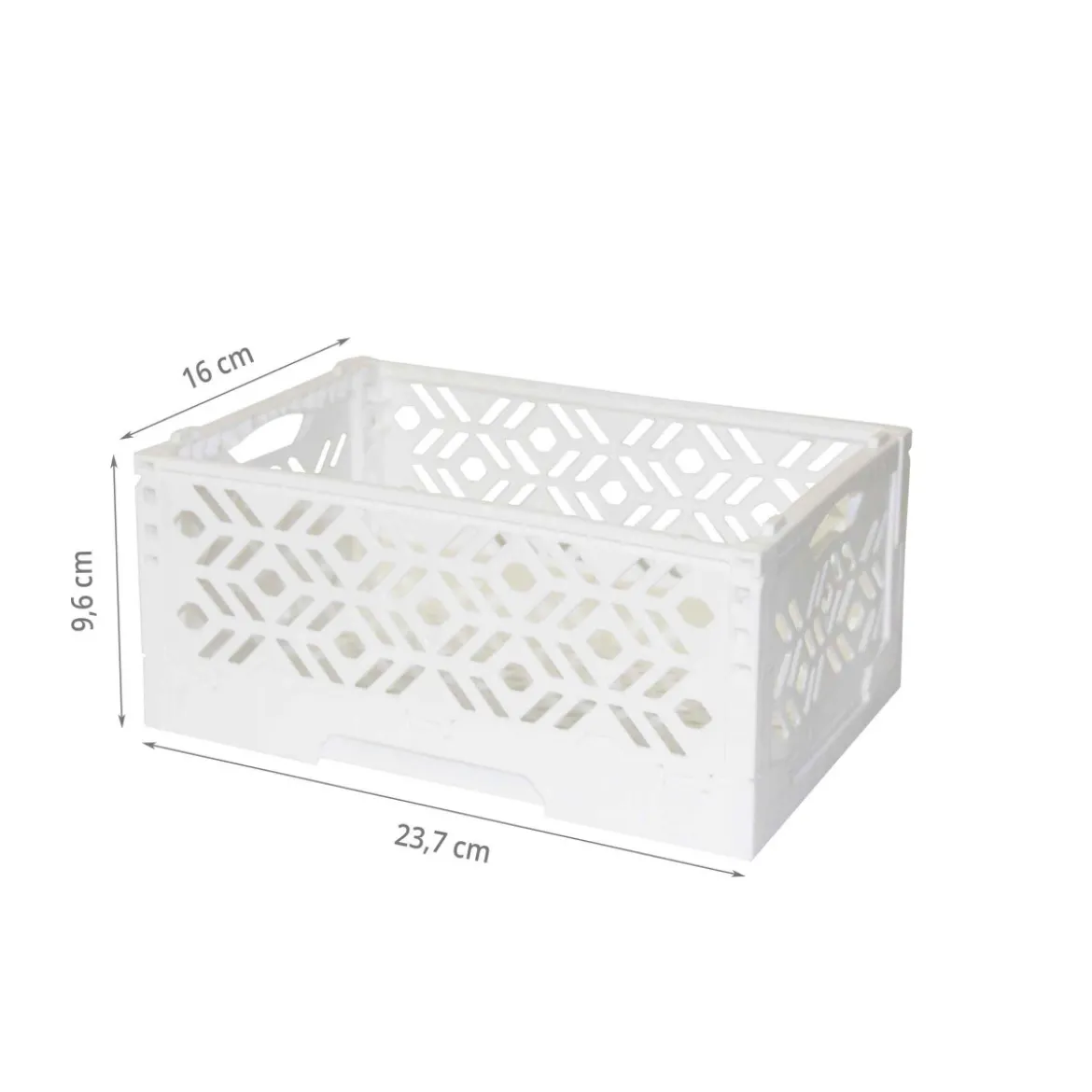 Mini Cagette en plastique blanc empilable et pliable