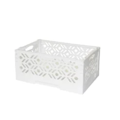 Mini Cagette en plastique blanc empilable et pliable