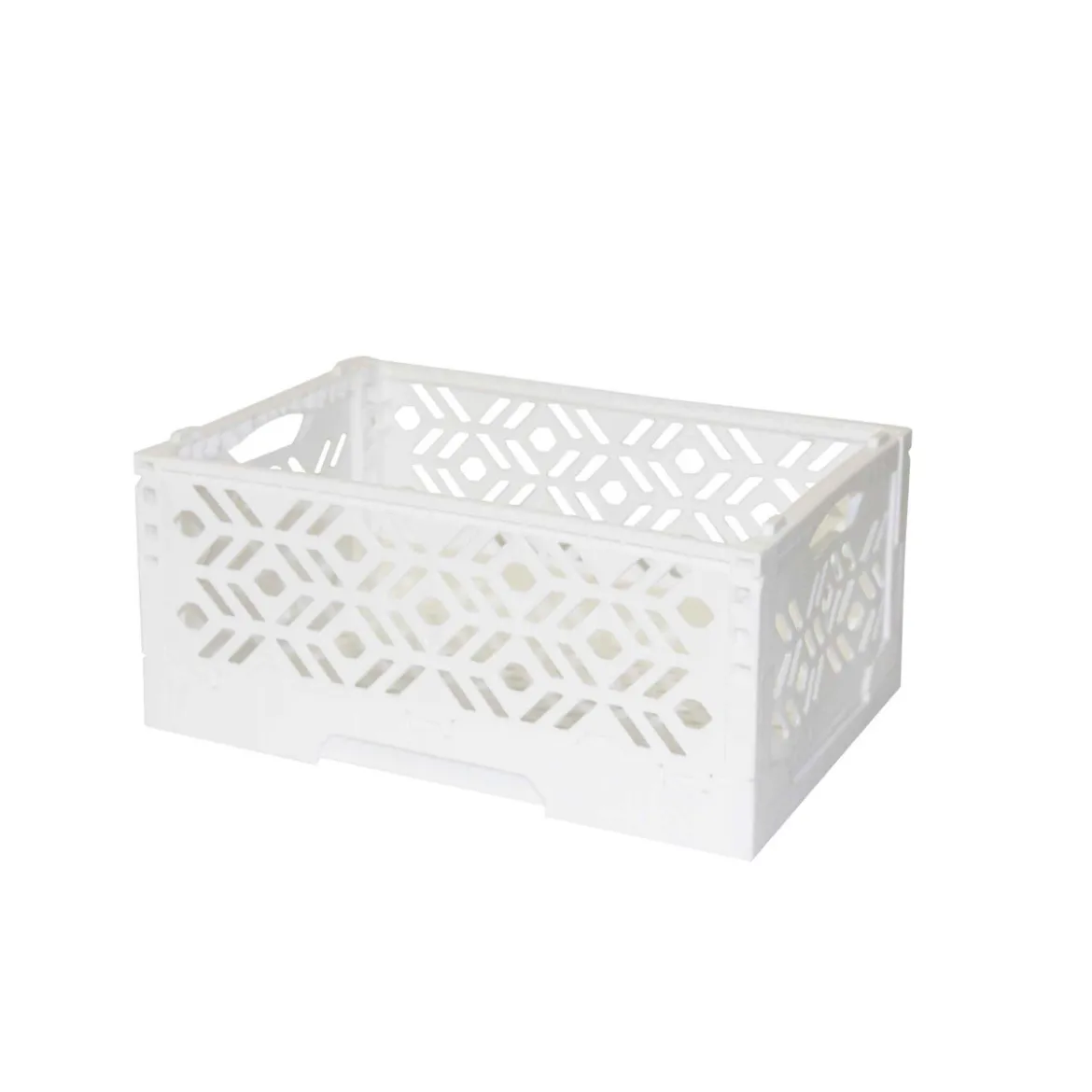 Mini Cagette en plastique blanc empilable et pliable