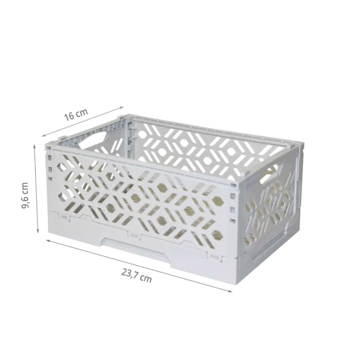 Mini Cagette en plastique gris clair empilable et pliable